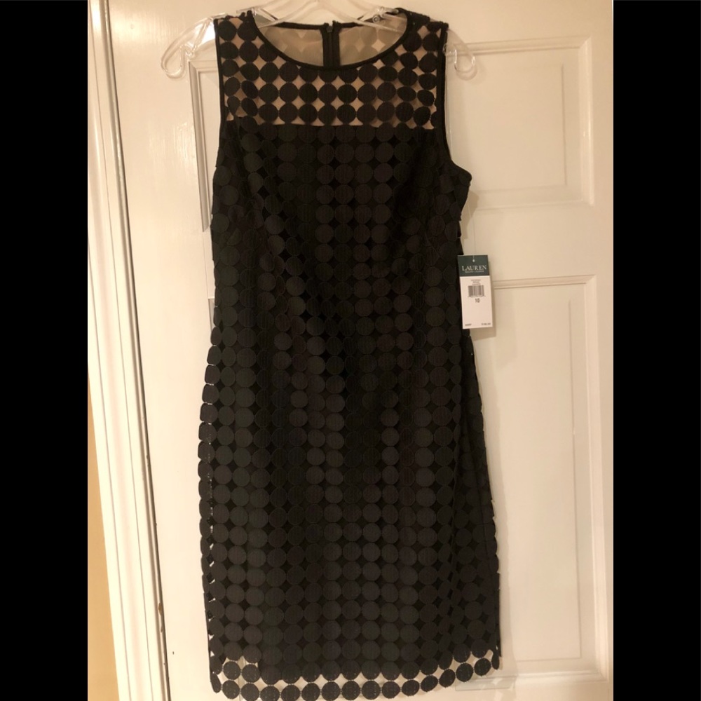 New Ralph Lauren geometric black dress